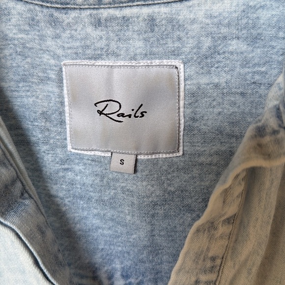 Rails Valerie Dress Light Vintage Denim Tencel Mini Dress Size Small - Picture 8 of 14